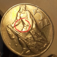 5 zł 1974 -Rybak ,"słoneczko", ładny stan.