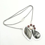 Duży Naszyjnik Kalcyt, Bawoli Turkus Perła