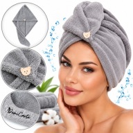 TURBAN NA WŁOSY SZYBKOSCHNĄCY CZEPEK SPA BASEN SZARY NOWY MIKROFIBRA MIĘKKI