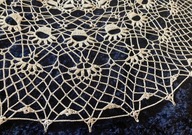 Ozdobny Dekoracyjny Biały Obrus Handmade