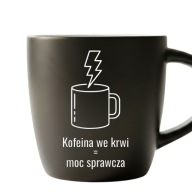 Kubek Kofeina we krwi moc sprawcza grawer kawa śmieszny biały środek