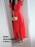 SUKIENKA SUKNIA WIECZOROWA DŁUGA MAXI ASYMETRYCZNA WESELE STUDNIÓWKA 36 S
