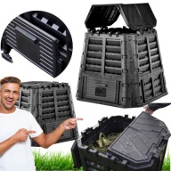 KOMPOSTOWNIK OGRODOWY DOMOWY DUŻY PLASTIKOWY 480L OGRÓD CZARNY DOM
