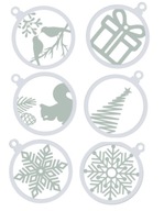 BOMBKI DWUSTRONNE błękitno srebrne 6 sztuk