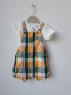 NEXT komplet niemowlęcy ogrodniczki + body 62 cm