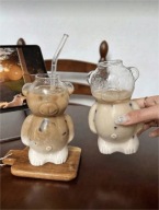 SZKLANKA MIŚ 300 ml | Viralowy kubek ze szkła + rurka