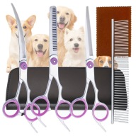 Profesjonalne nożyczki do strzyżenia zwierząt psów i kotów zestaw 4ele etui