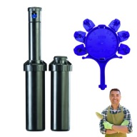 ZRASZACZ OGRODOWY WYNURZALNY ROTACYJNY OBROTOWY ZAKRES 40° - 360° + DYSZE