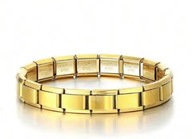 BRANSOLETKA WŁOSKA MODUŁOWA ITALIAN CHARMS 9MM ZŁOTA STAL NIERDZEWNA