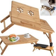 PODSTAWKA BAMBUS 2W1 POD LAPTOPA, ŚNIADANIE DO ŁÓŻKA! REGULOWANY STOLIK