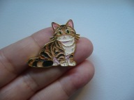 METALOWA EMALIOWANA PIN PRZYPINKA KOT KOTEK