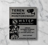 Tabliczka Grawerowana numer domu, ulica, obiekt monitorowany 2w1 Uwaga pies