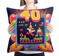 Poduszka prezent na 40 lat, 40-ste urodziny Mario gra