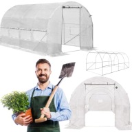 TUNEL FOLIOWY OGRODOWY BIAŁY DUŻY WIOSNA SZKLARNIA FOLIAK 10m2 400x250cm