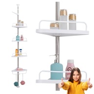 PÓŁKA ŁAZIENKOWA NAROŻNA POD PRYSZNIC TELESKOPOWA REGAŁ BIAŁA 305cm