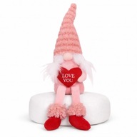 KRASNAL SKRZAT WALENTYNKOWY, FIGURKA SIEDZĄCA PUCHATA RÓŻ Z SERCEM LOVE YOU