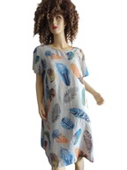 SUKIENKA włoska LNIANA swobodna 40/42