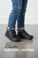 Clarks sneakersy za kostkę na rzepy skórzane czarne rozm. 24