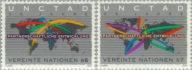 ONZ Wiedeń 1994 Znaczki 176-7 ** handel rozwój ekonomia mapa