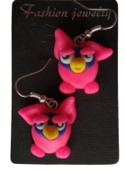 KOLCZYKI Z MODELINY FERBI PINK FURBY RÓŻOWY TOY