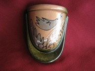 CERAMICZNY POJEMNIK NA ŚCIANĘ NA ROŚLINY NATURALNE LUB SZTUCZNE PRL LATA 70