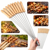 SZPIKULCE KIJKI PATYKI DO SZASZŁYKÓW METALOWE NA GRILLA OGNISKO 10SZT 33CM