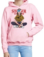 Bluza Damska z Kapturem Różowa Stranger Things - rozmiar M