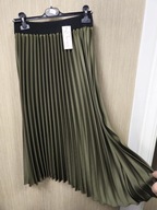 Spódnica zielona khaki plisowana midi r. Uni Italy !!!