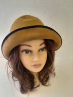 CZAPKA KAPELUSZ WEŁNIANY ANGIELSKI MUSZTARDOWY ORYGINALNY