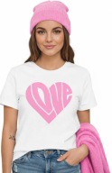 Koszulka damska prezent na Walentynki Dzień Kobiet Urodziny Serce LOVE S