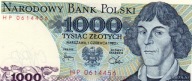 1000 zł. banknot PRL, M. Kopernik, 1982r. Seria HP