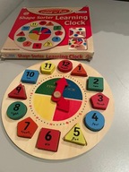 Drewniany zegar edukacyjny układanka sorter dla dzieci język angielski