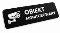 Tabliczka OBIEKT MONITOROWANY 18 x 7 cm 3D wypukły napis PLA