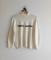 Wełniany sweter C&A waniliowy wełna M 38 L 40