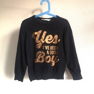 Cienki świąteczny sweter 110 116 bawełniany dear santa markowy (118)