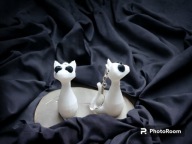 Kolczyki. Koty białe. Halloween.