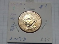 1 dolar 2007 George Washington, mennica Denver, holder, seria prezydenci