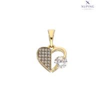 74196 ZAWIESZKA 18K POZŁACANA 18/11 MM serduszko z cyrkoniami