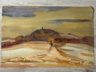 7766) IMPRESJONIZM STARY OLEJ - KRAJOBRAZ