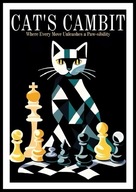 A2 OBRAZ PLAKAT Z KOTEM, GEOMETRYCZNY KOT, SZACHY, CAT'S CAMBIT