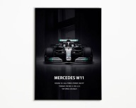 PLAKAT MERCEDES W11 BOLID F1 IDEALNY NA PREZENT NAJWYŻSZA JAKOŚĆ A3