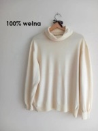SAINT GEORGES WEŁNIANY SWETER KREMOWY WANILIOWY PREMIUM 46 XXXL
