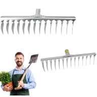 GRABIE METALOWE DO KAMIENIA LIŚCI TRAWY ZIEMII SŁOMY BEZ TRZONKA OGRODOWE