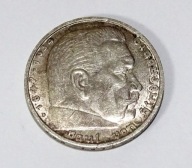 Srebrna moneta 5 marek III Rzesza Hindenburg Mennica D 1935 oryginał