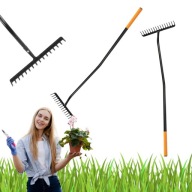 GRABIE OGRODOWE METALOWE DO LIŚCI TRAWY TRAWNIKA OGRODU MOCNE SOLIDNE