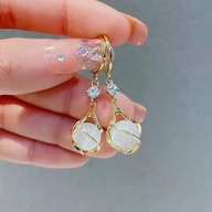 KOLCZYKI GEOMETRYCZNE ŁEZKI OCZKA BOHO oplotki DIAMENTY vintage miedz modne