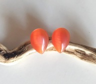 kolczyki pomarańczowy kwarc kocie oko srebro 925