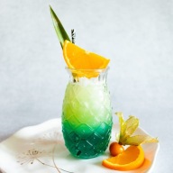 SZKLANKA ANANAS LONGDRINK KOMPLET 4 SZTUKI ZIELONA SAN MIGUEL PINA COLADA