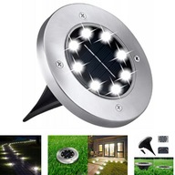 Lampa solarna ŚWIECĄCY DYSK wbijana FORTRADE srebrna 13 cm 1 szt.