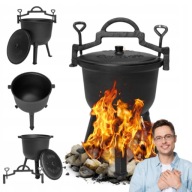 KOCIOŁEK ŻELIWNY GARNEK MYŚLIWSKI WĘGIERSKI NA PIECZONKI 5L OGNISKO GRILL